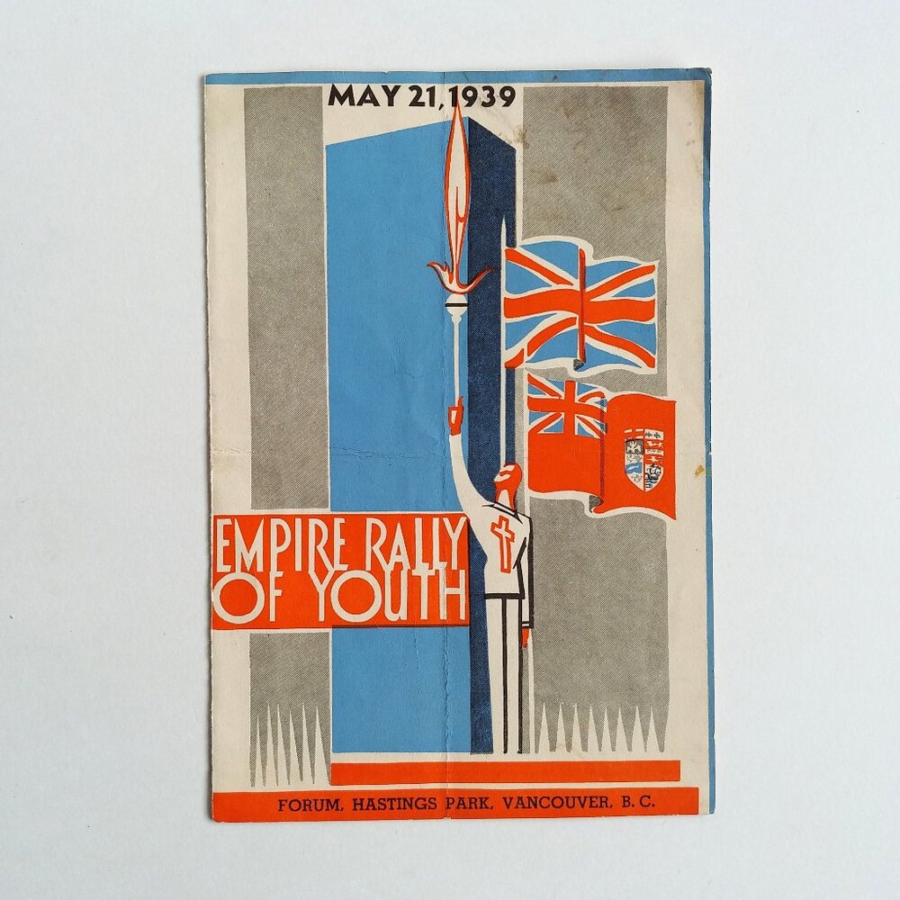 RARE 1939 Empire Rally of Youth pamphlet, Canada Vancouver BC